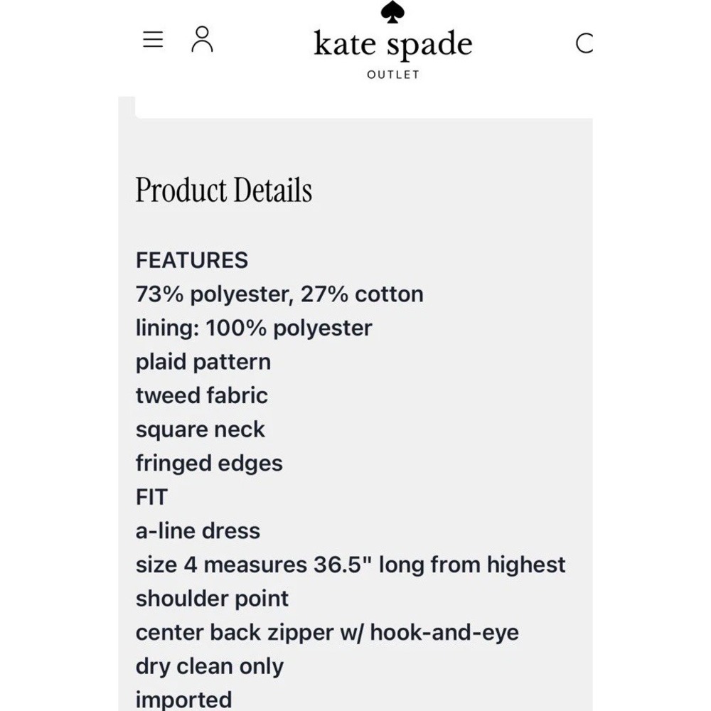 Kate Spade Plaid Tweed Sleeveless drop waist Dress Square Neck Pink Green Sz 10 - Picture 3 of 12